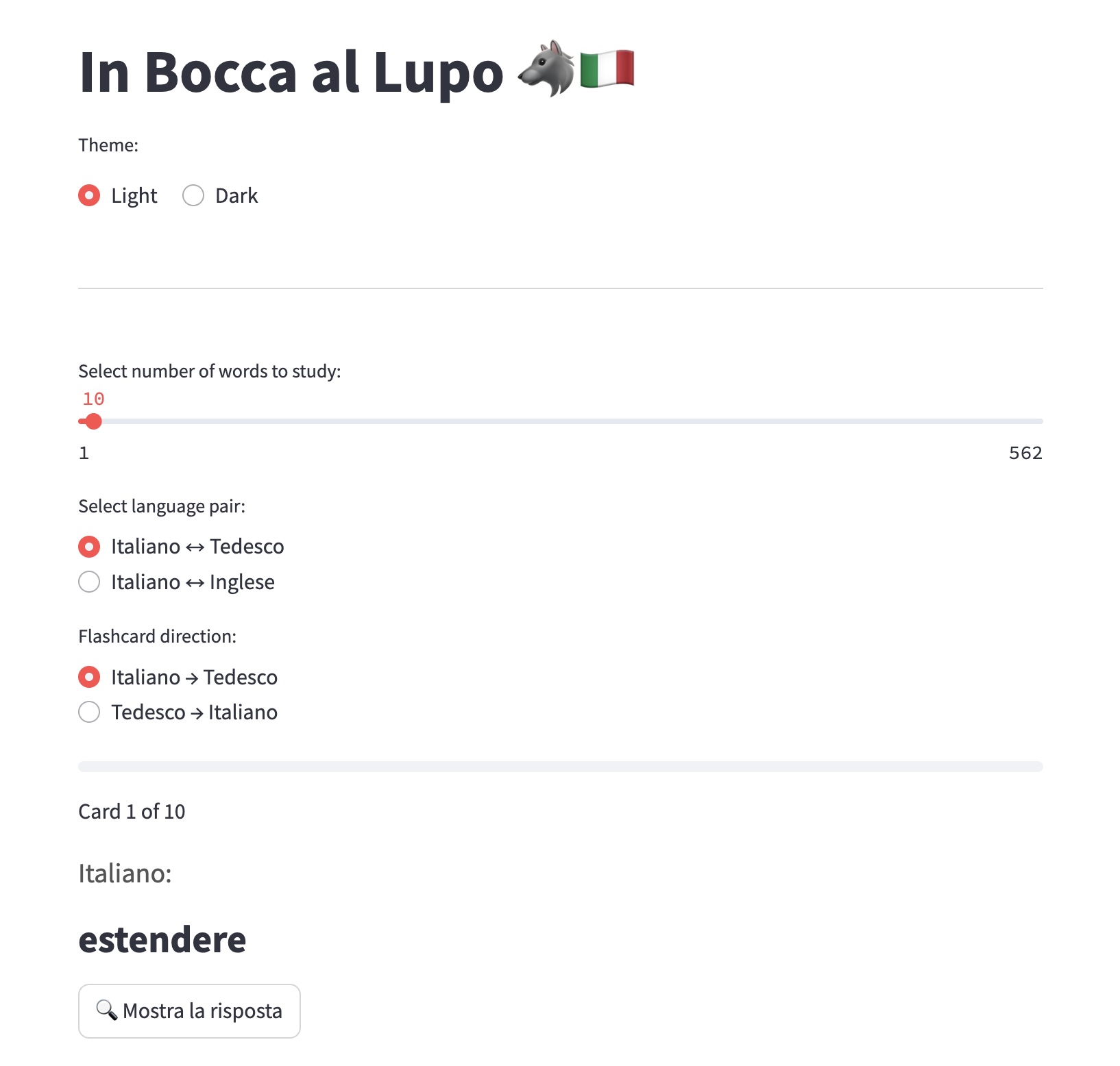 In Bocca al Lupo App